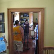 People on a tour in the Colonel Davenport House